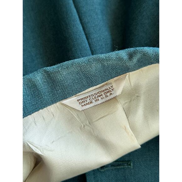 Vintage 80s Oakmont Made in USA Men’s 46R Green Worsted Wool Blazer Sport Coat - Picture 4 of 7